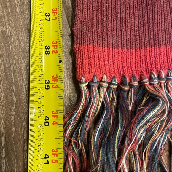Handmade Peru Cotton Blend Xtra Long Colorful Striped Scarf Artisan Made Unisex - Picture 7 of 8